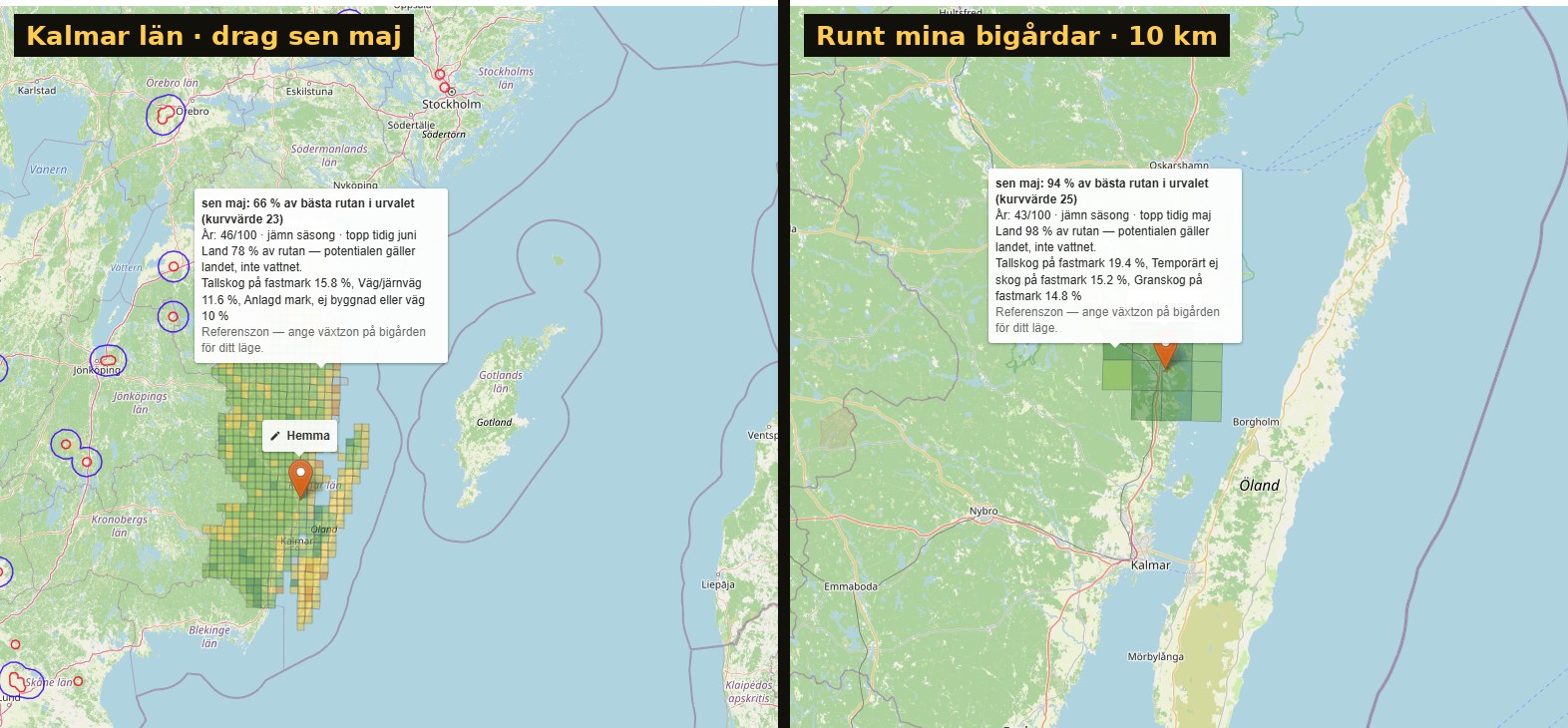 Sverige i 20 000 rutor — var är det bra att stå?